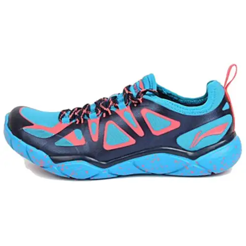 Li Ning Cushioning Slip Resistant Abrasion Resistant Breathable Low top Running Shoes Men's Dark Pea Blue