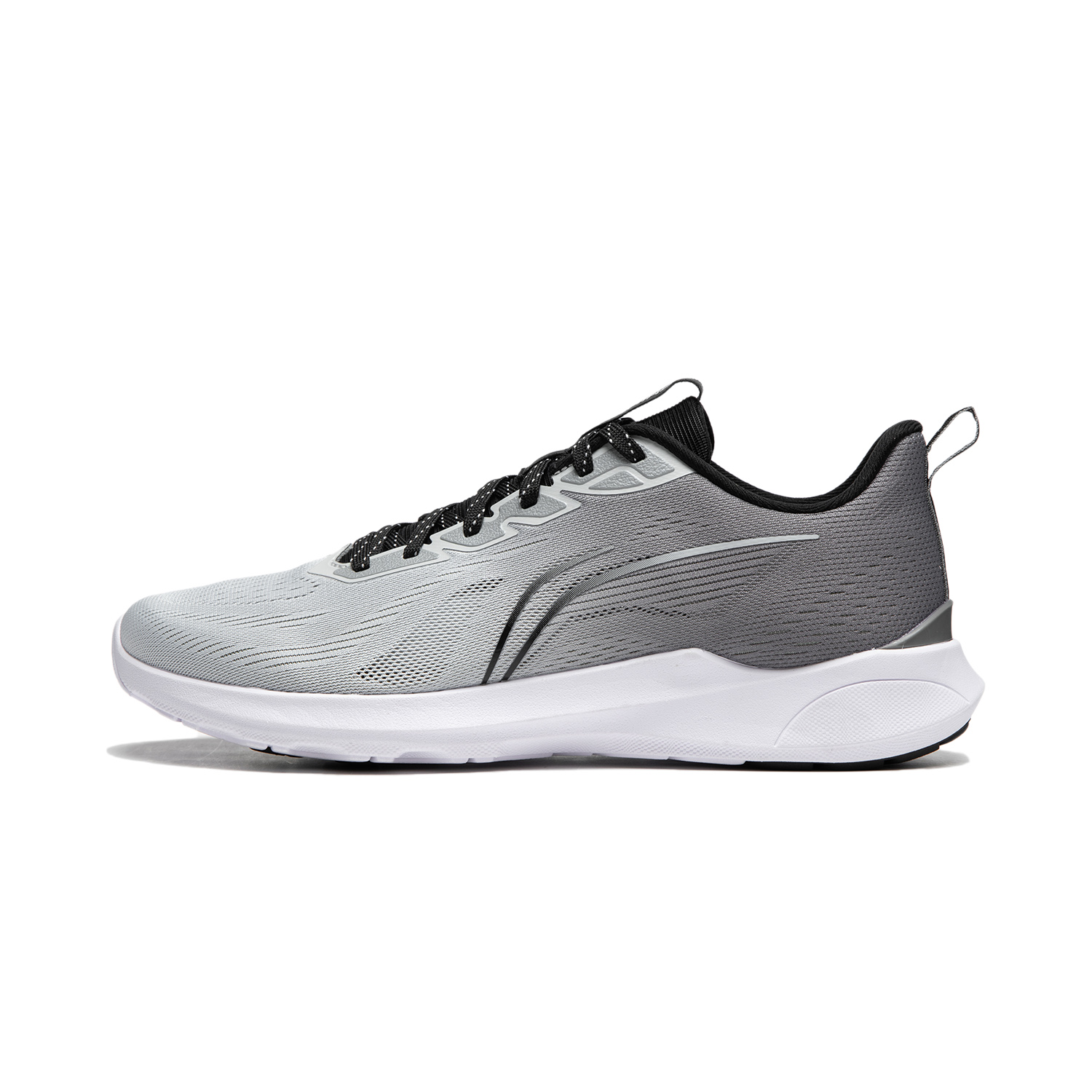 Li Ning Qingyi Cushioning Slip Resistant Abrasion Resistant Lightweight Low top Running Shoes Men's Gray