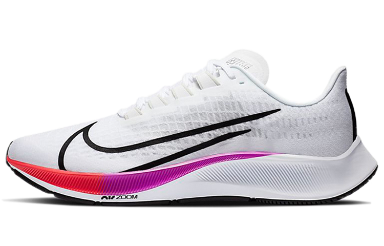 Nike Pegasus 37 Marathon Training Professional Anti-Slip Low Top Casual Marathon Training Running Shoes Men and Women White Rainbow