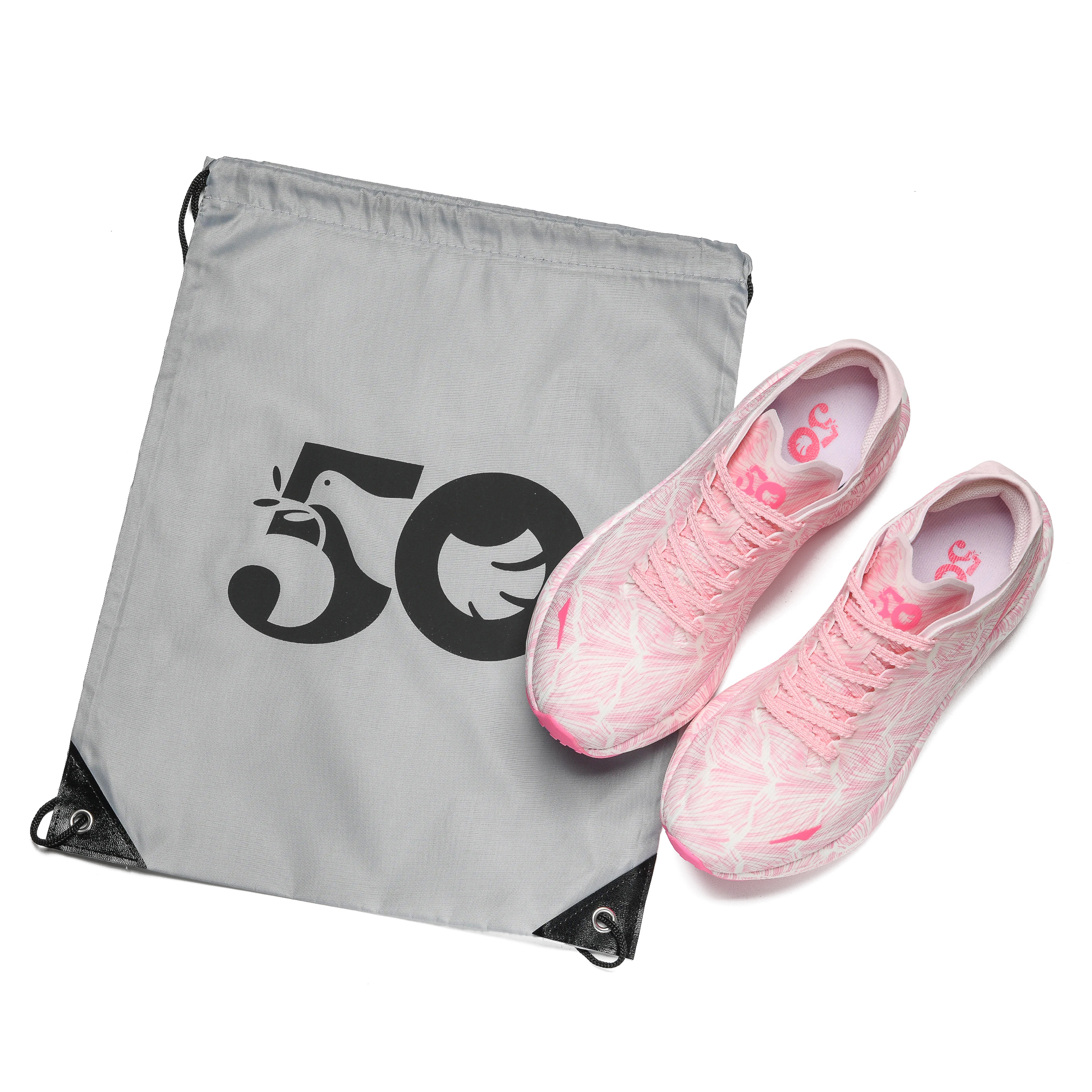50 Low top Marathon Running Shoes Unisex Silver Red Pink Peach