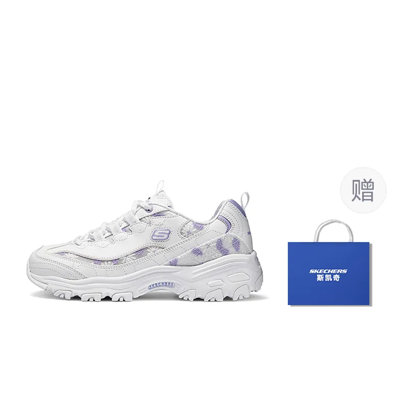 Skechers Flower Sea Bear Cushioning Breathable Cushioning Breathable Low top Chunky Sneakers Women's Floral Purple