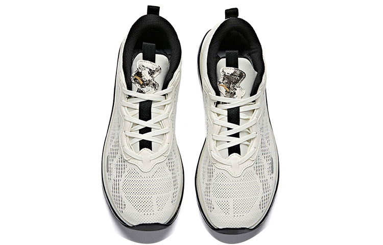 Anta Cushioning Slip Resistant Abrasion Resistant Breathable Low top Running Shoes Men’s White Black