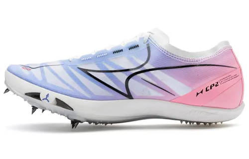 Haiers CP2 thick-soled spikes, fabric, low-top, track and field competition, sprint running spikes, same style for men and women, blue and purple gradient