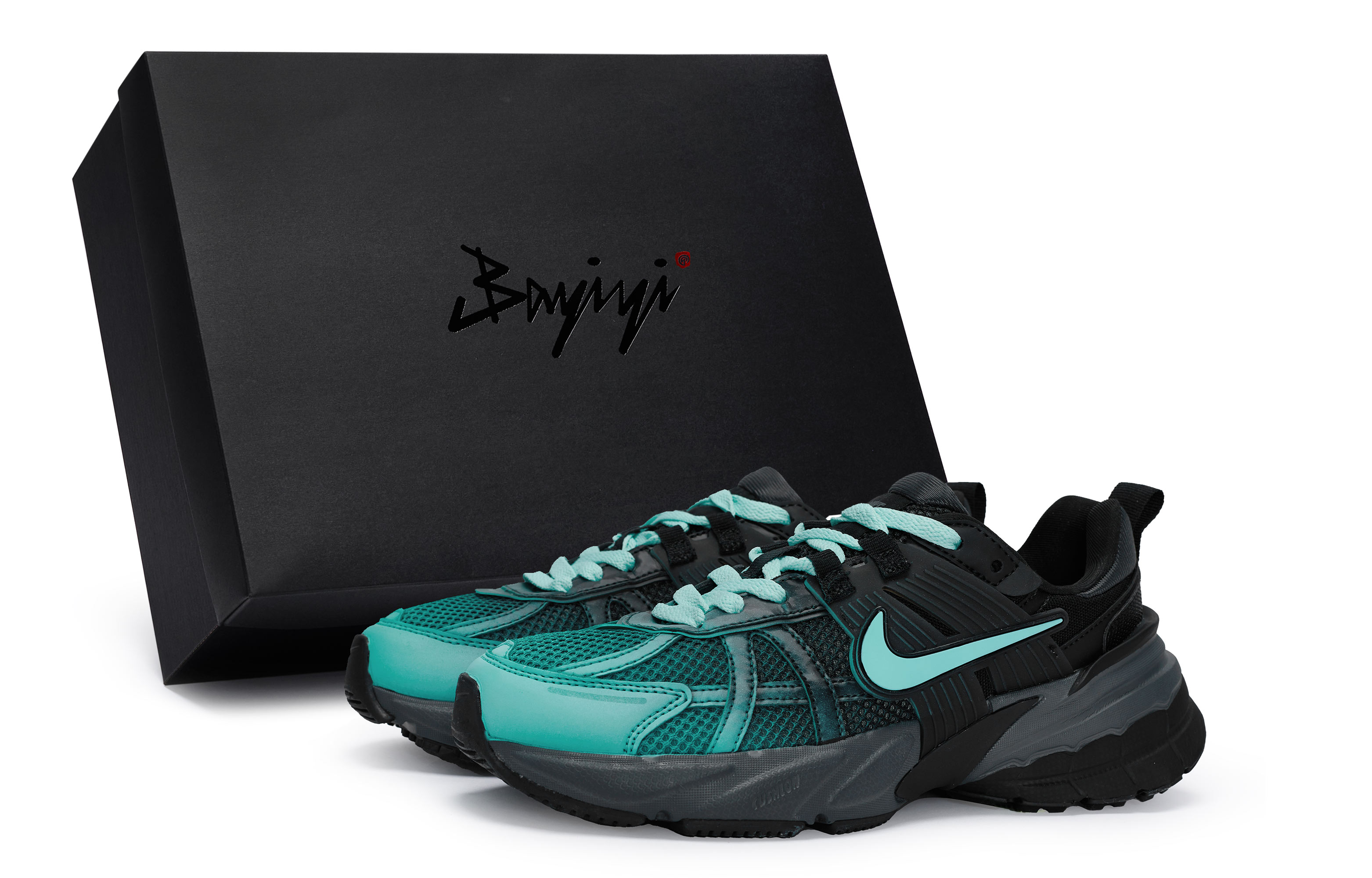 Nike V2K Run Abrasion Resistant Abrasion Resistant Low top Casual Running Shoes Women’s Black Tiffany