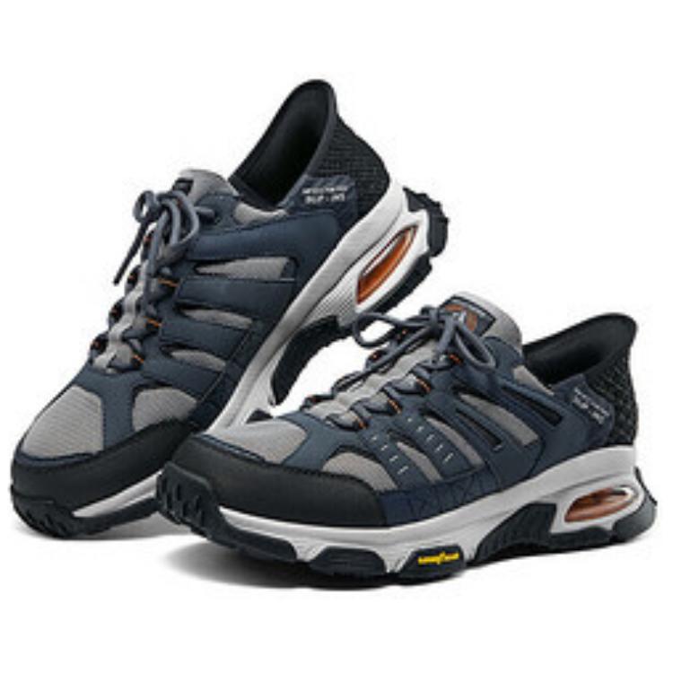 Skechers Fabric Breathable And Lightweight Low top Trail Running Shoes Men’s Black Blue