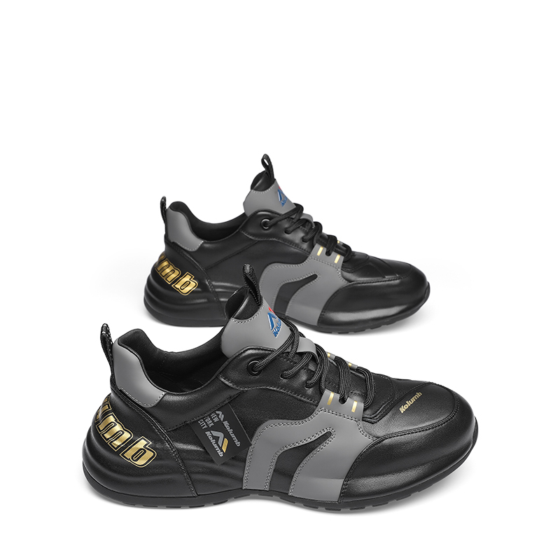 Kolumb Cushioning Slip Resistant Abrasion Resistant Low top Outdoor Shoes Men’s Black Gray