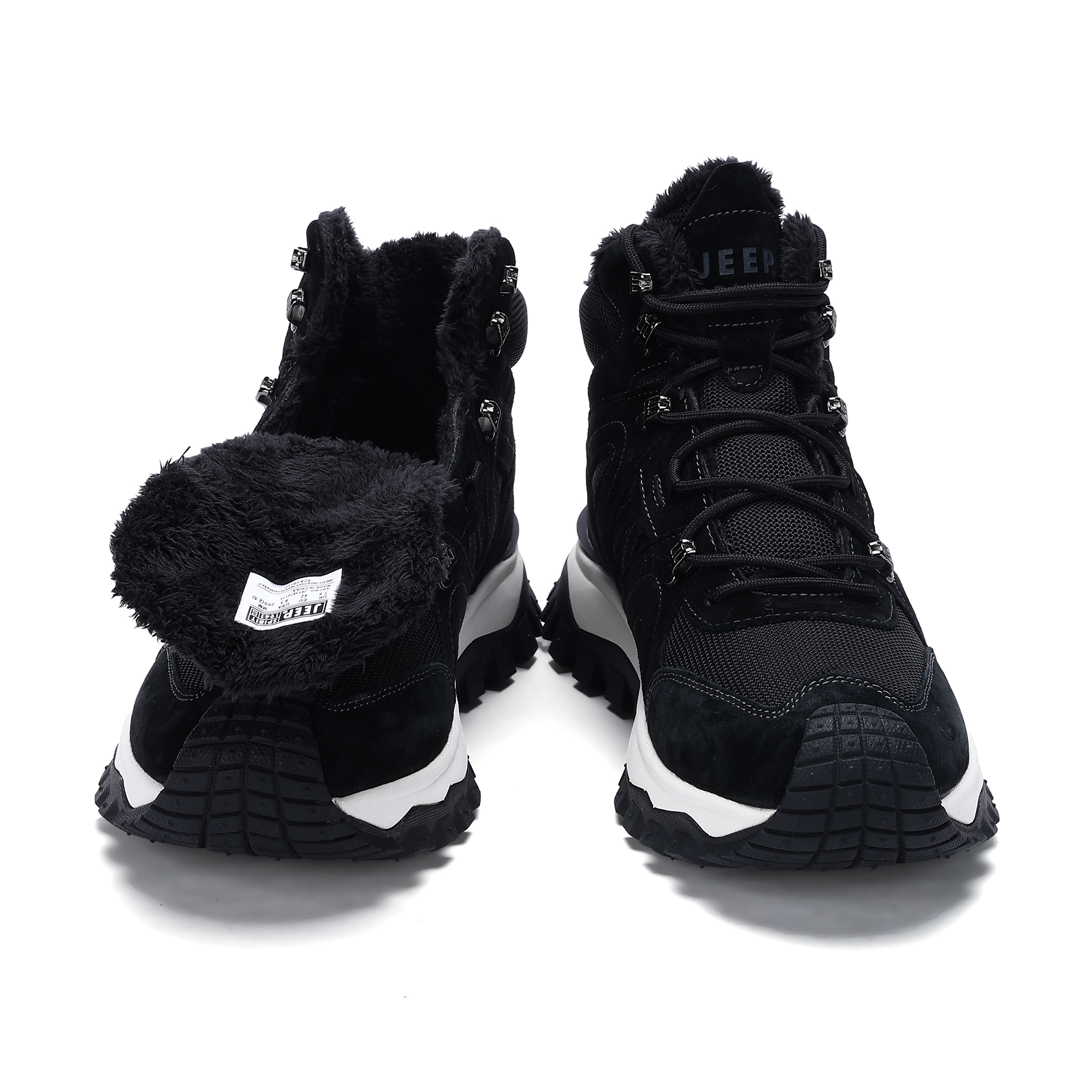 JEEP SPIRIT Black Myth Abrasion Resistant Impact Resistant Thermal High top Outdoor Shoes Men’s Black