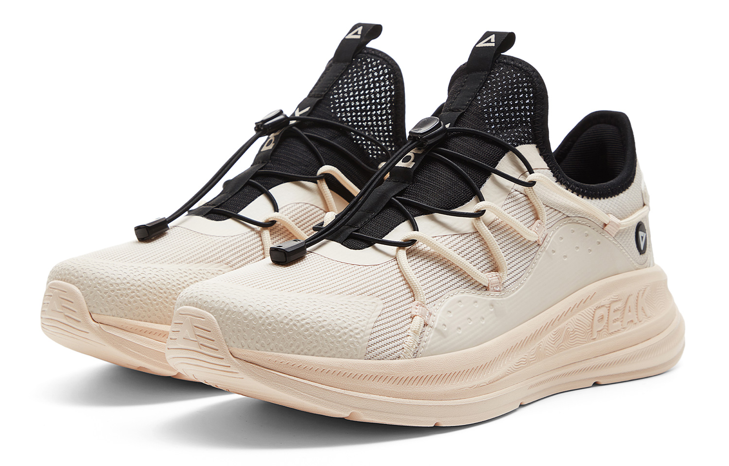 PEAK Breathable Abrasion Resistant Low top Casual Running Shoes Men’s Beige White Black