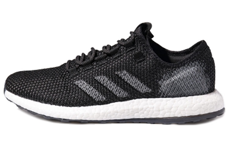 Adidas Pure Boost Clima CC comfortable sports and fitness fabric shock-absorbing and non-slip low-cut casual running shoes for men and women, black and gray white