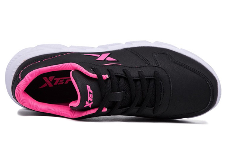XTEP Leather Textile, Synthetic Leather Cushioning Abrasion Resistant Waterproof Lightweight Low top Running Shoes
