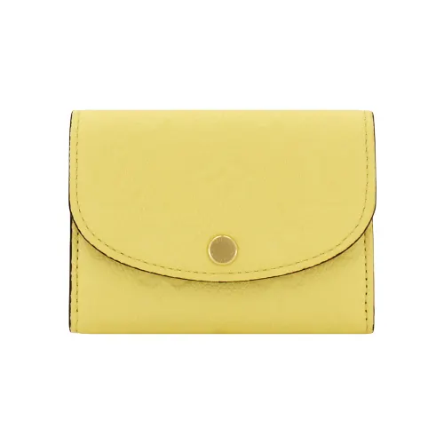 LOUIS VUITTON Cow Leather Wallet Women's Yellow