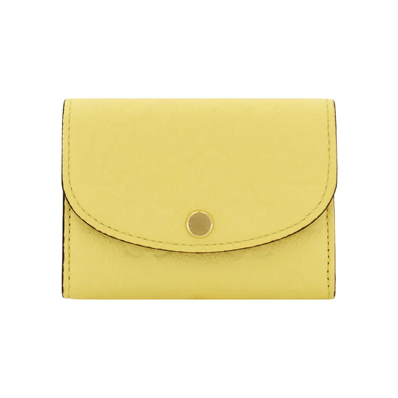 LOUIS VUITTON Cow Leather Wallet Women's Yellow