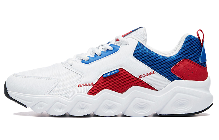 Anta Comfortable Cushioning Slip Resistant Abrasion Resistant Breathable Low top Running Shoes Men’s White Blue Red