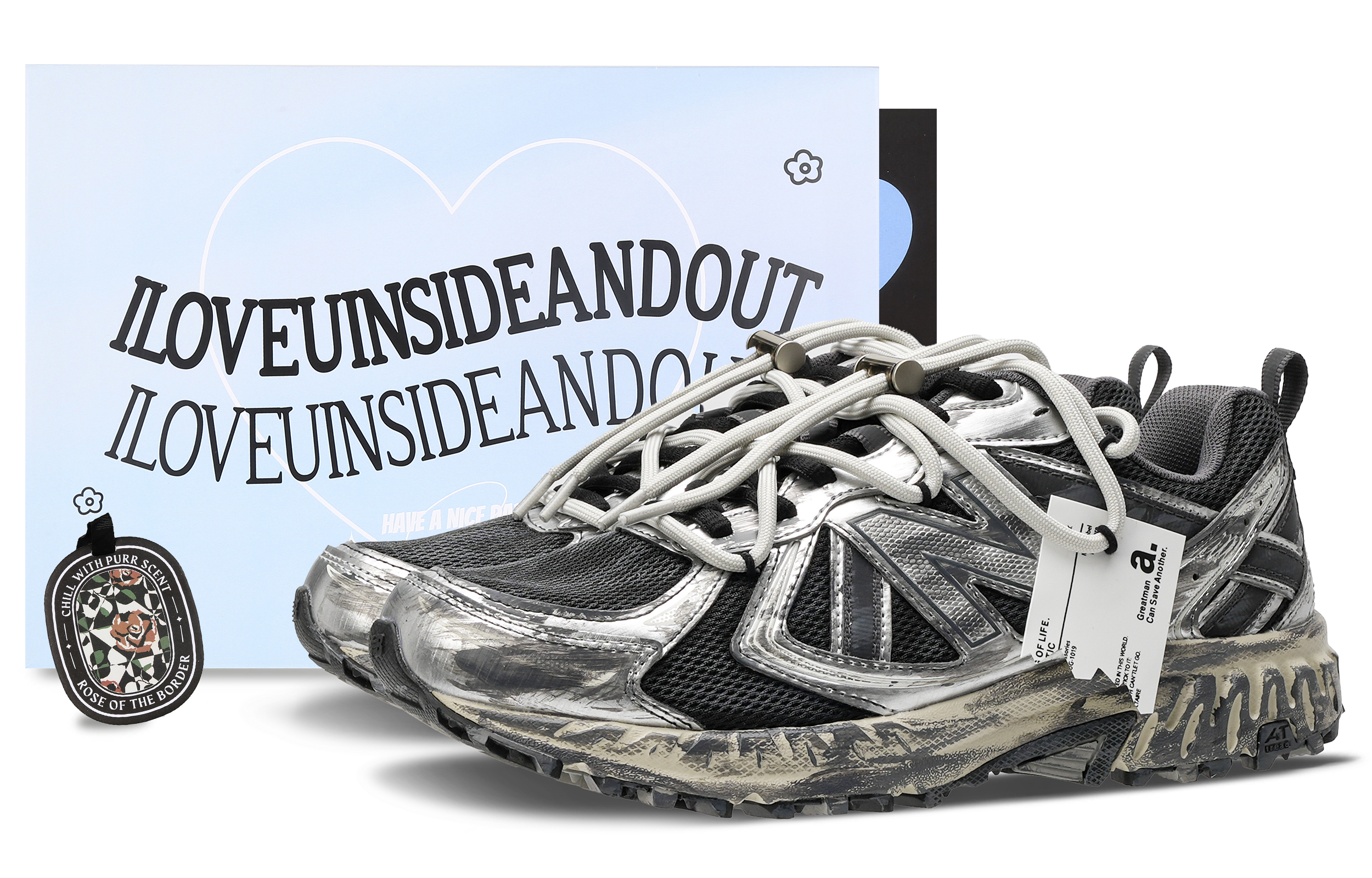 New Balance NB 410 Cushioning Slip Resistant Abrasion Resistant Low top Running Shoes Unisex Silver Black Gray