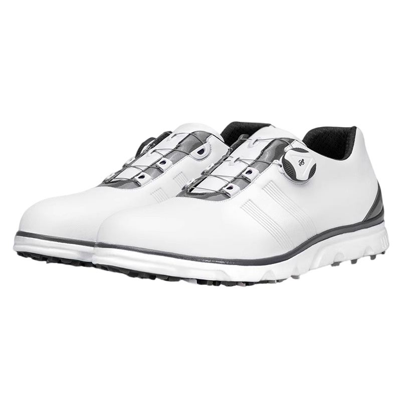 PGM Slip Resistant, Abrasion Resistant, Breathable Low top Golf Shoes Men’s White Gray