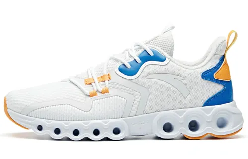Anta Cushioning Lightweight Rebound Low top Running Shoes Men's White Blue