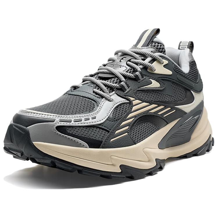 XTEP Slip Resistant Abrasion Resistant Low top Outdoor Shoes Men’s Gray Black