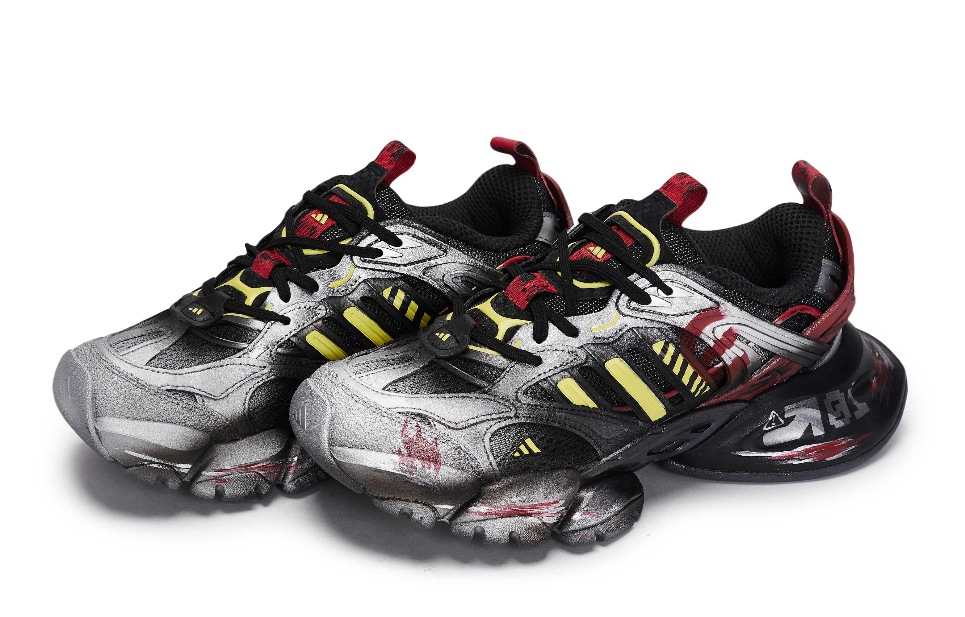 Adidas XLG RUNNER DELUXE Slip Resistant Abrasion Resistant Low top Running Shoes Unisex Black Red Silver