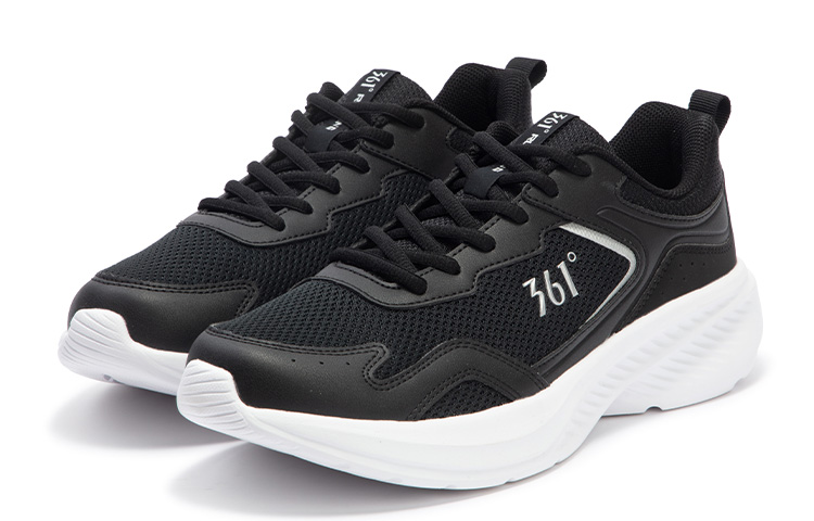 361° Cushioning Slip Resistant Abrasion Resistant Low top Running Shoes Men’s Black White