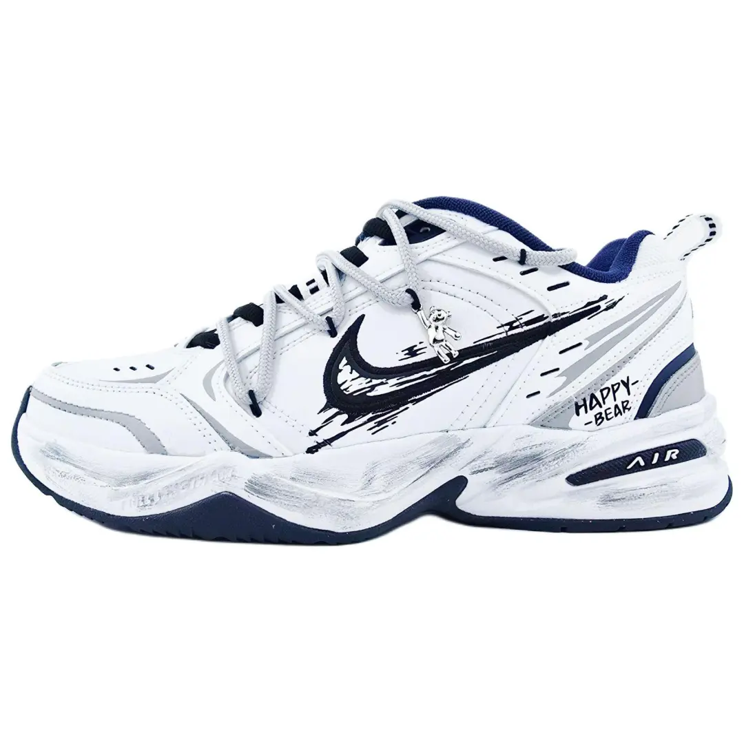 Nike Air Monarch 4 Slip Resistant Abrasion Resistant Support Low top Chunky Sneakers Unisex White