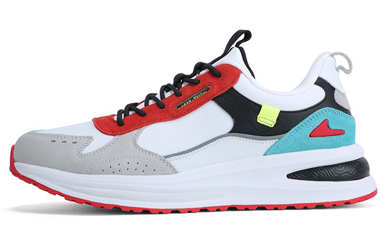 PEAK Cushioning Slip Resistant Abrasion Resistant Lightweight Rebound Balance Low top Running Shoes Men’s White Red
