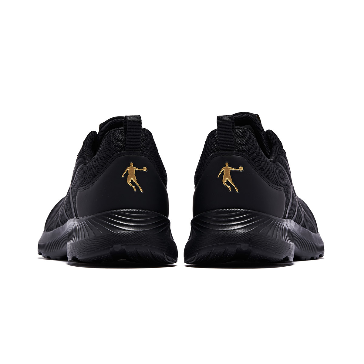 QIAODAN Cushioning Abrasion Resistant Cushioning, Wear Resistant Low top Casual Running Shoes Men’s Black Gold