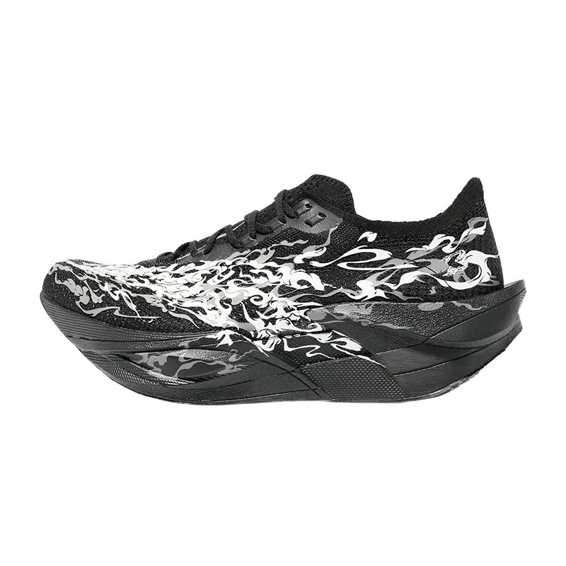 Anta C202 6.0 PRO Cushioning, Wear Resistant Low top Carbon Plate Racing Running Shoes Men's Black White Gray