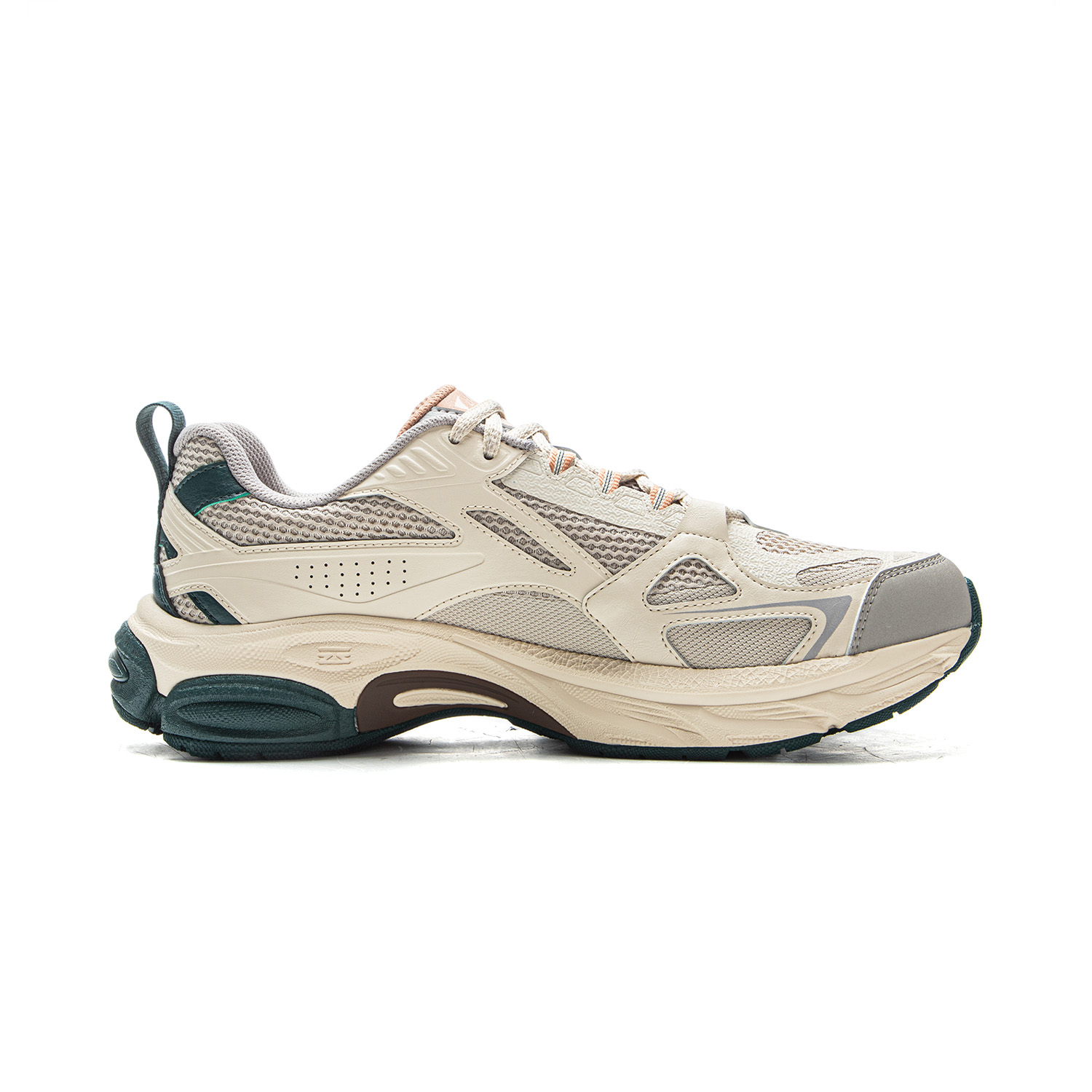 Li Ning Fuyao Boom Cushioning Slip Resistant Abrasion Resistant Rebound Low top Running Shoes Men’s Beige Gray