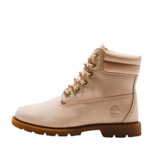 Timberland Linden Woods 6 Leather Breathable Cushioning Waterproof Short Outdoor Boots Women's Beige