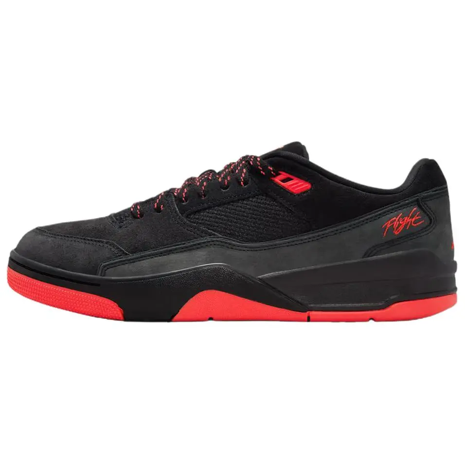 Jordan FLIGHT COURT Support Low top Vintage Basketball Shoes Men's Black Red