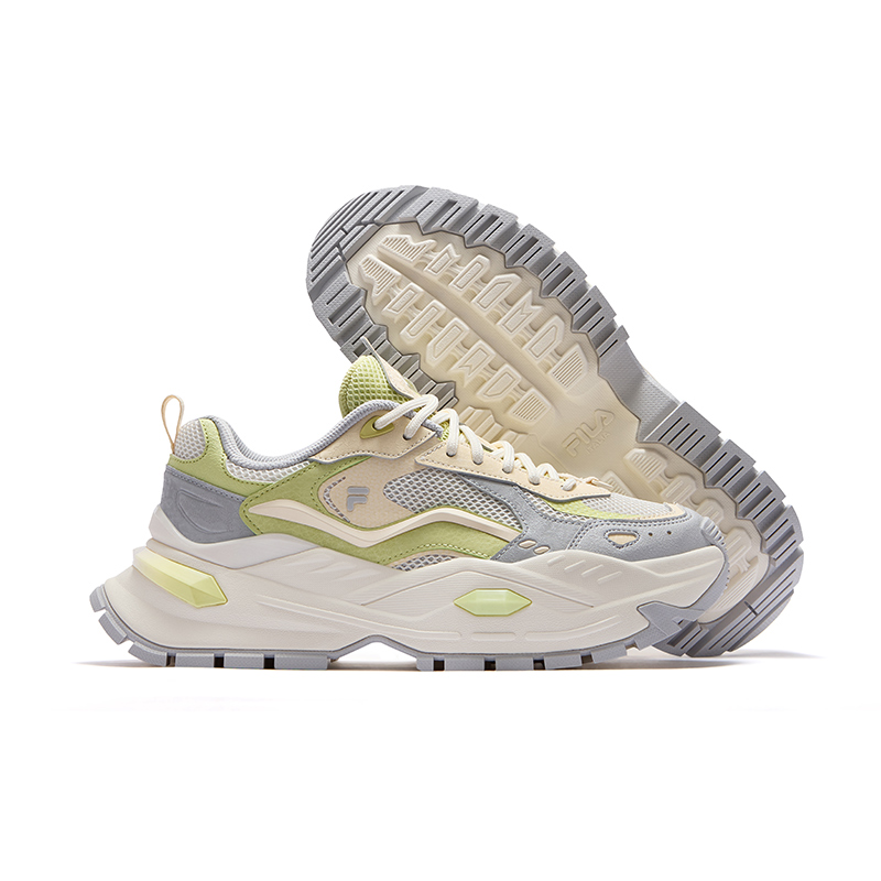 FILA FUSION BIANCO IV Candy Shoes 4 Abrasion Resistant Low top Casual Running Shoes Women’s White Green