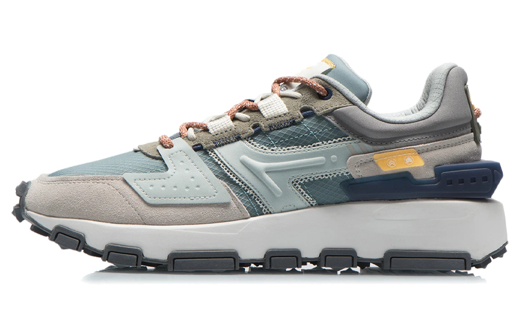 Li Ning Cloud Sword Reflective Slip Resistant Abrasion Resistant Low top Running Shoes Men’s Lead Gray Green