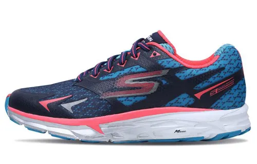 Skechers GO RUN Running Shoes Women's Low Top Marine Blue/Peach Pink