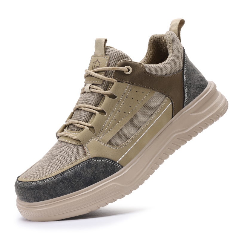 LANOUDUN Impact Resistant Lightweight Low top Outdoor Shoes Men’s Light Brown