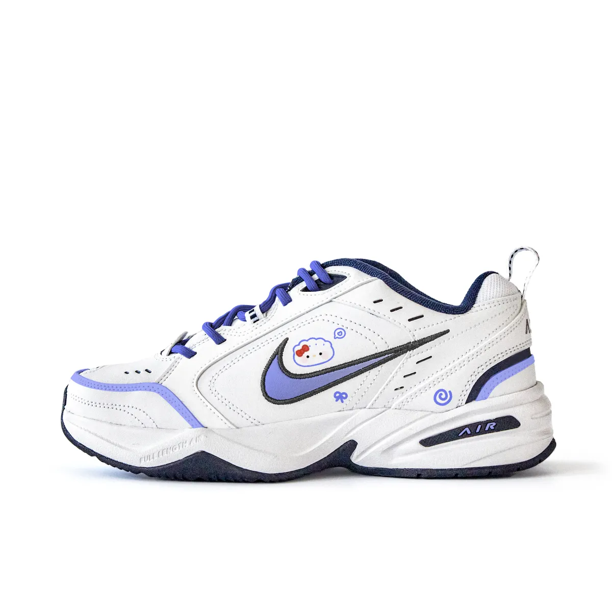 Nike Air Monarch 4 Slip Resistant Abrasion Resistant Low top Chunky Sneakers Unisex White Purple