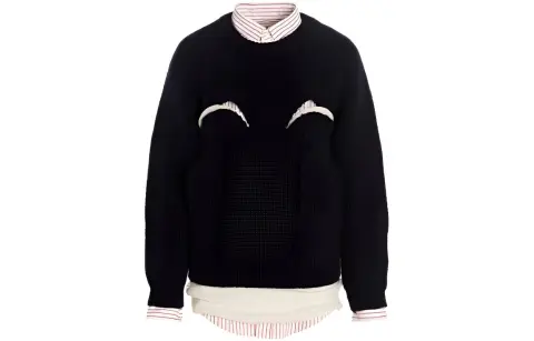 Maison Margiela layered shirt-panelled sweater