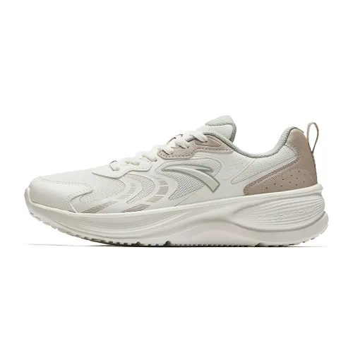 Anta Racing Mesh Lightweight Height Increasing Low top Running Shoes Women's White Brown