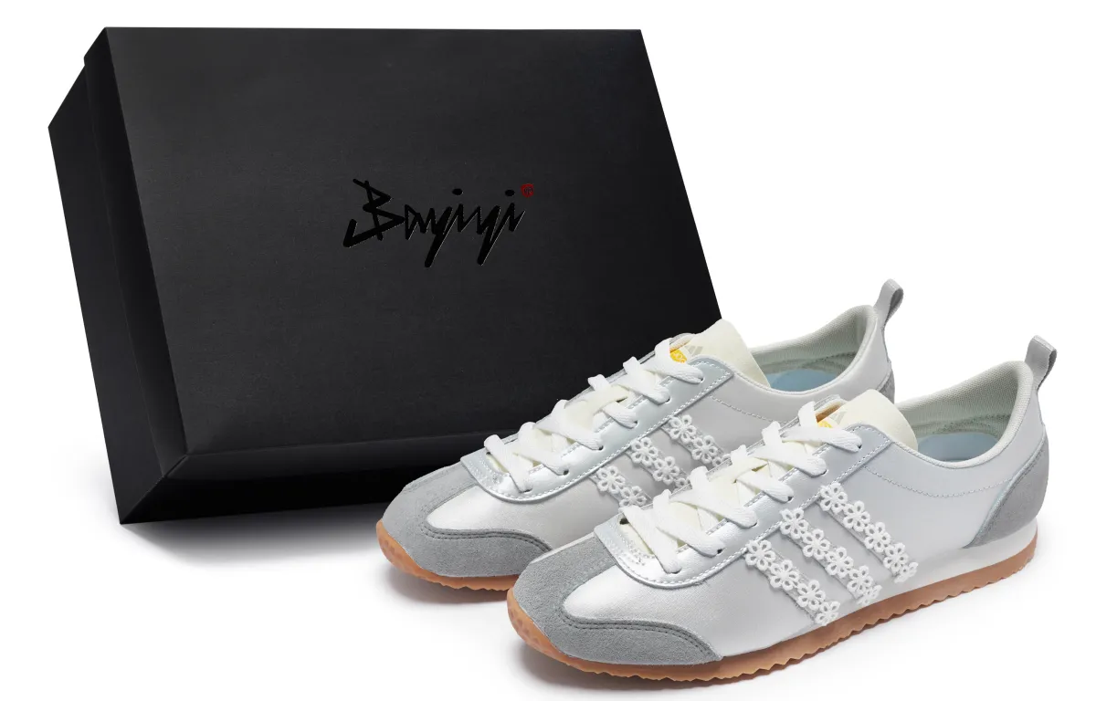Adidas VS JOG 2.0 811 Manufacturing, Silver Floral Design, Special Shoe Box
