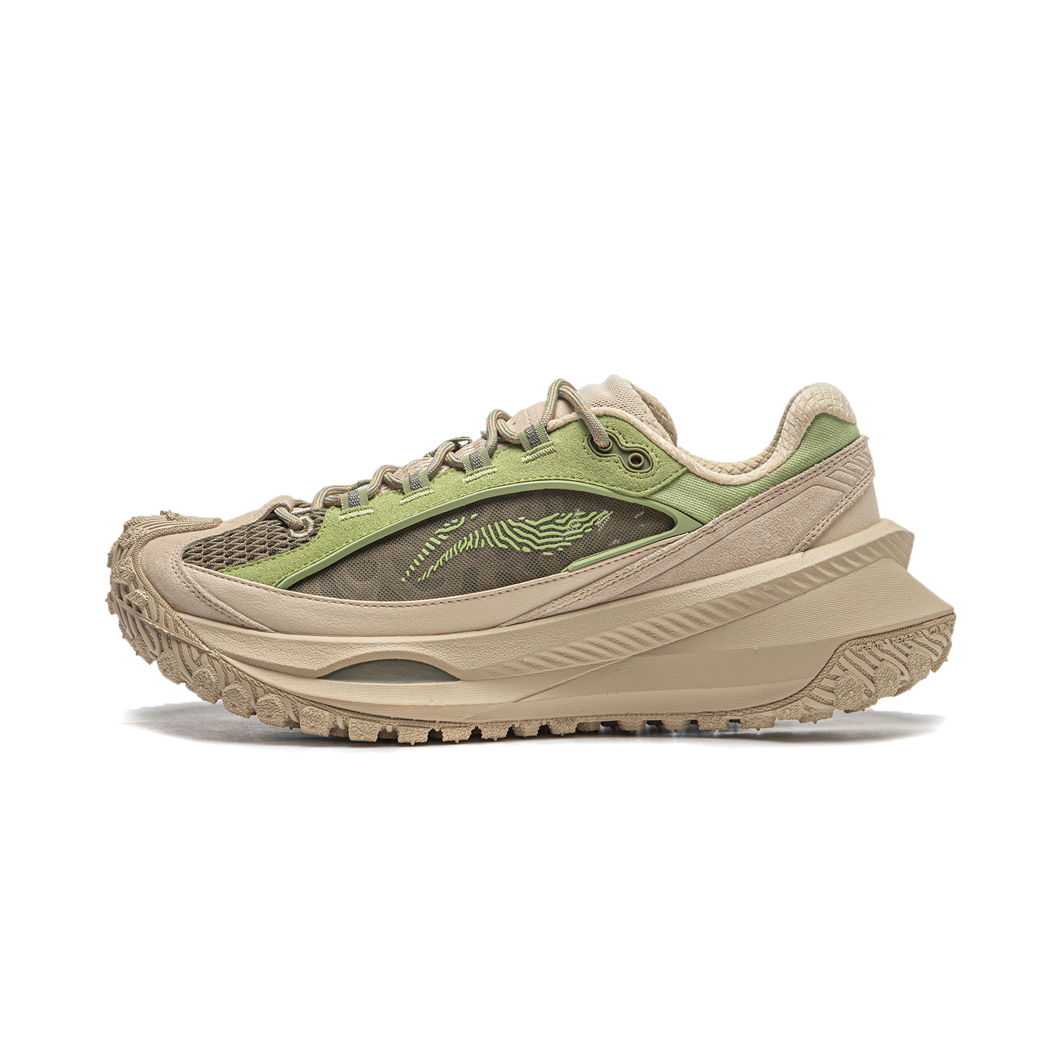 Li Ning Cushioning, Wear Resistant Low top Running Shoes Unisex Ecru