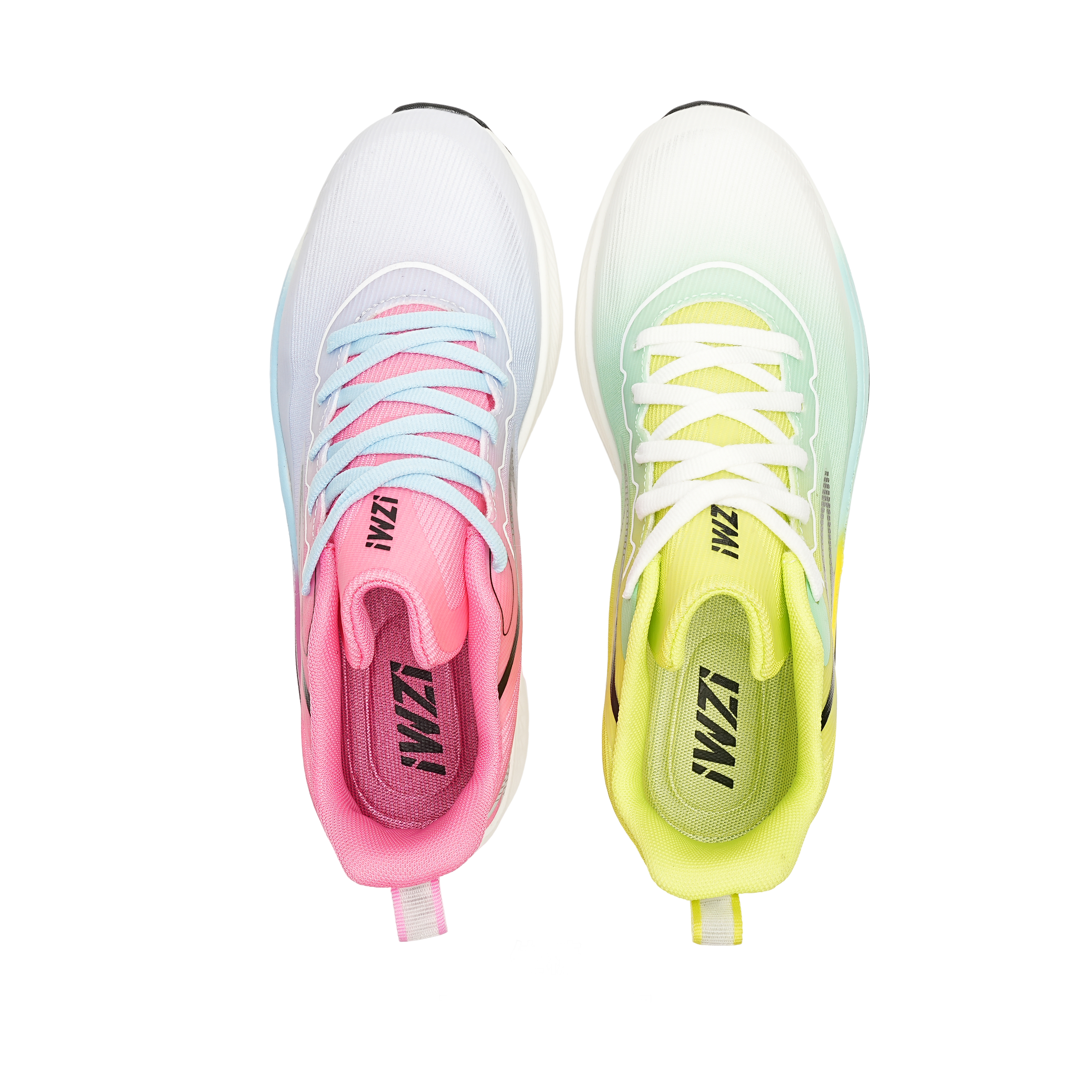 IWZI Low top Running Shoes Unisex Floral Willow Green Mismatched Color