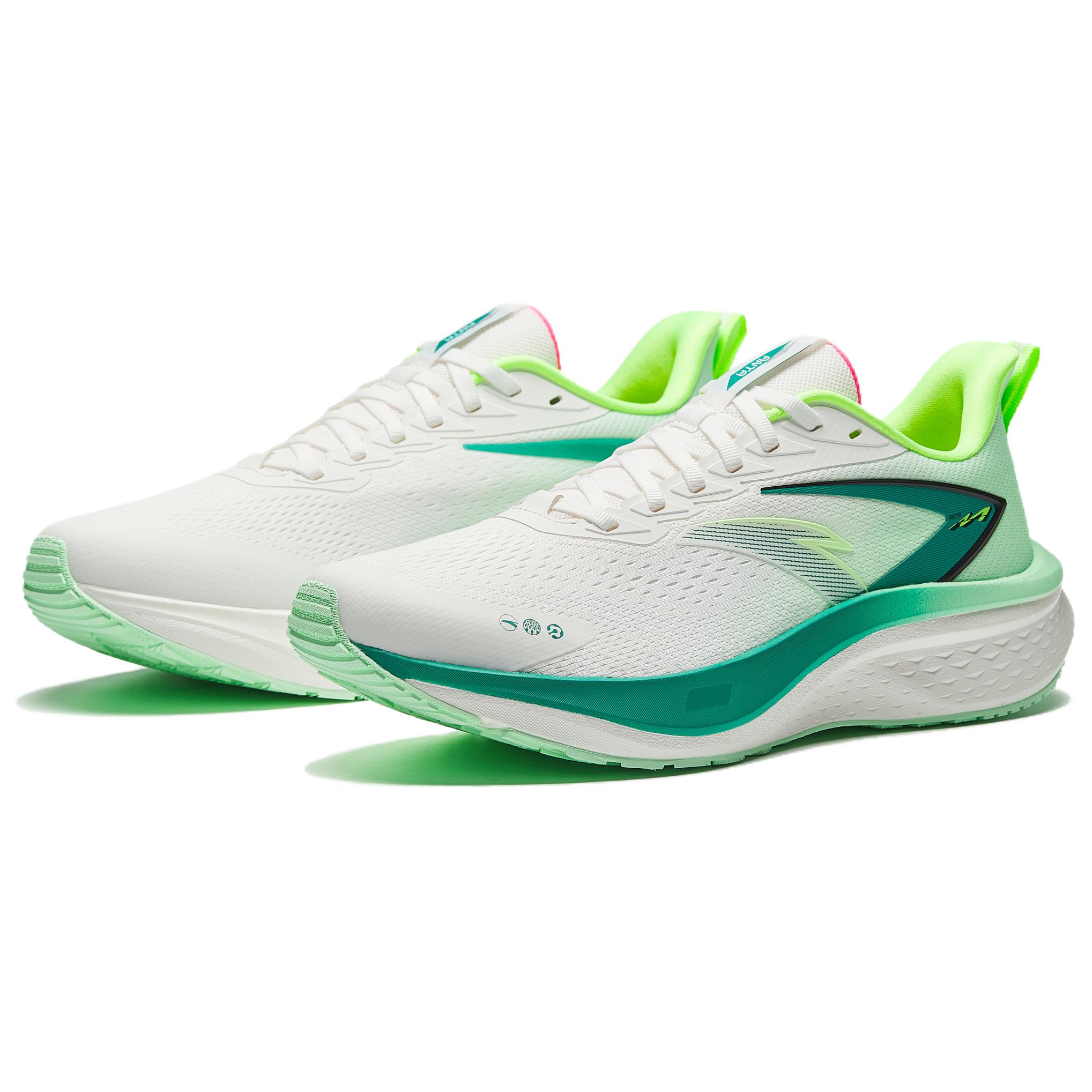 Anta Mach 5SE Slip Resistant, Abrasion Resistant, Breathable Low top Casual Running Shoes Men’s White Green
