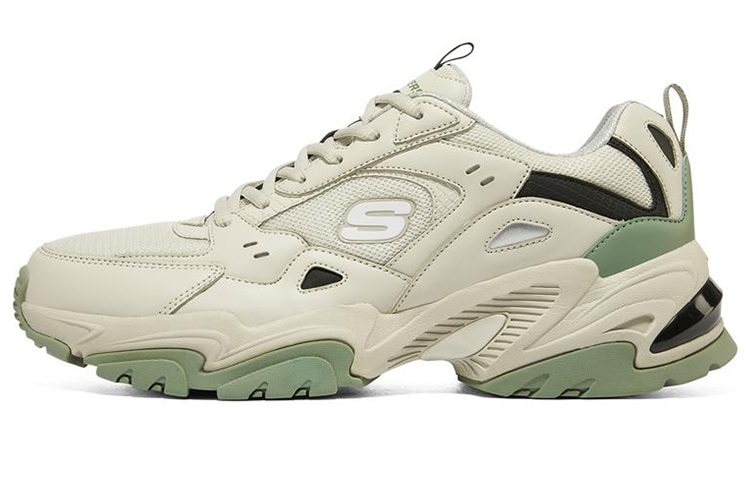 Skechers Skechers Stamina V2 Mecha Shoes Retro Versatile Thick Sole Casual Fashion Sports Soft Sole Cushion Campus Wear Trend Increased Lightweight Low-top Dad Shoes Men's Natural Color