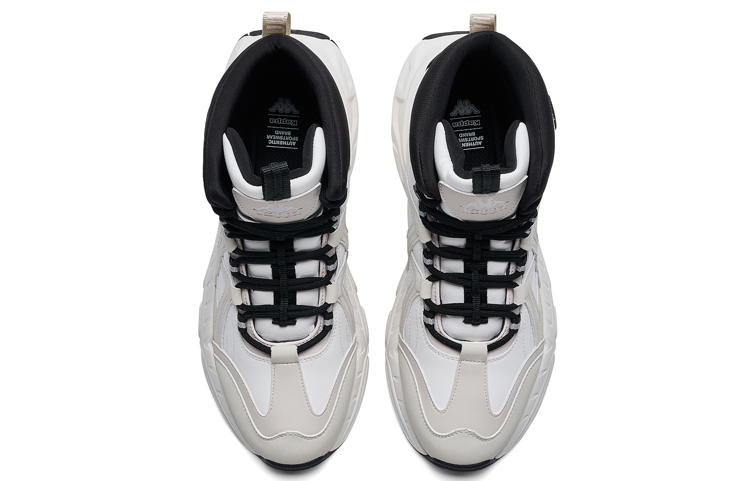Kappa Slip Resistant Abrasion Resistant Coverage High top Outdoor Shoes Unisex Black White