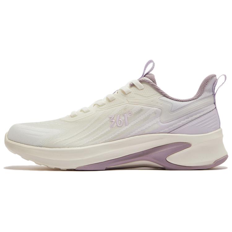 361° Sharp Teeth Cushioning Breathable Lightweight Low top Casual Running Shoes Women’s Beige Purple