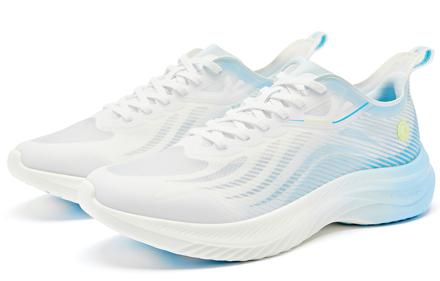 QIAODAN Light Speed 4.0 PLUS Cushioning Slip Resistant Lightweight Low top Running Shoes Men’s White Blue