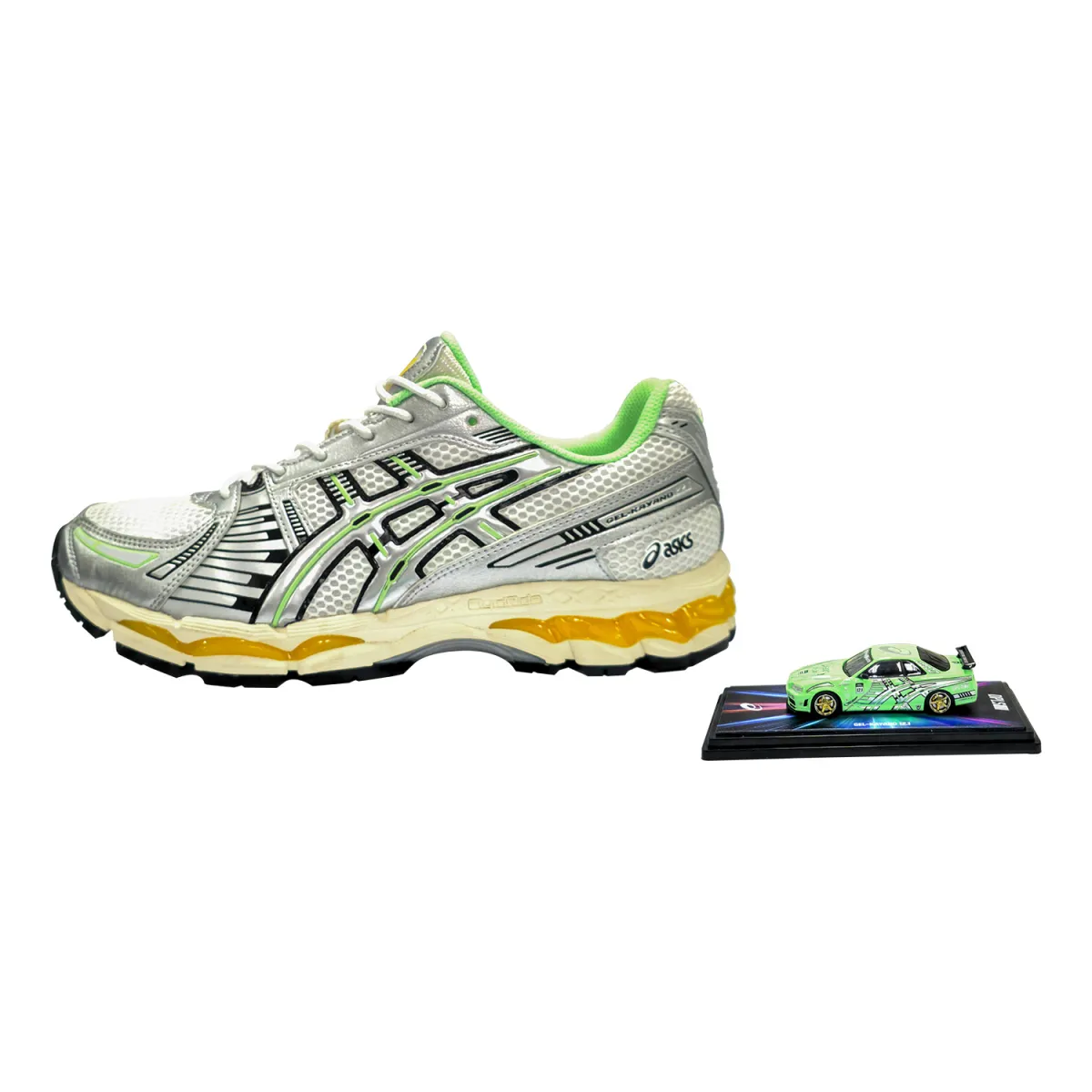 ASICS GEL Kayano 12.1 Abrasion Resistant Low top Running Shoes Unisex Silver Green