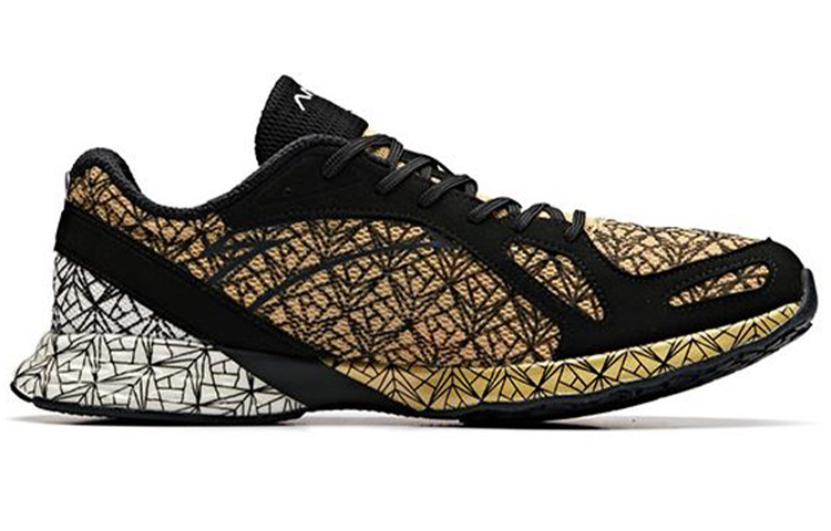 Anta Cushioning Slip Resistant Lightweight Cushioning Slip Resistant Lightweight Low top Running Shoes Men’s Black Gold