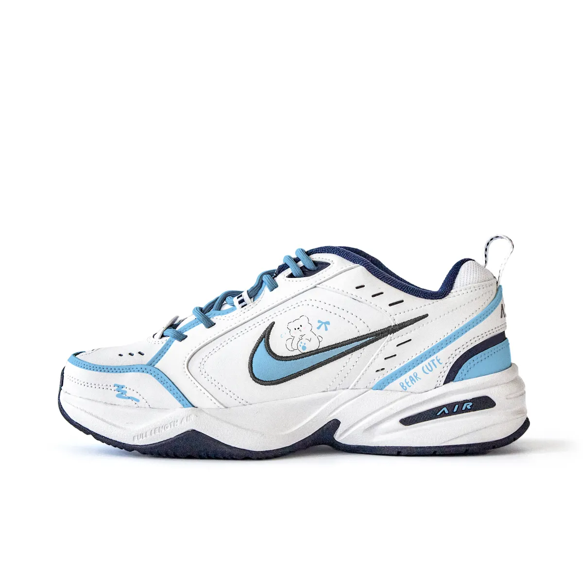 Nike Air Monarch 4 Slip Resistant Abrasion Resistant Low top Chunky Sneakers Unisex White