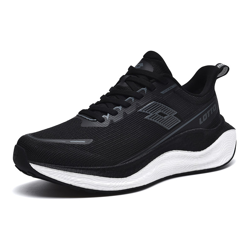 LOTTO Cushioning Anti-Slip And Wear-Resistant Lightweight Rebound Low-Top Rubber Outsole Running Shoes Men’s Black