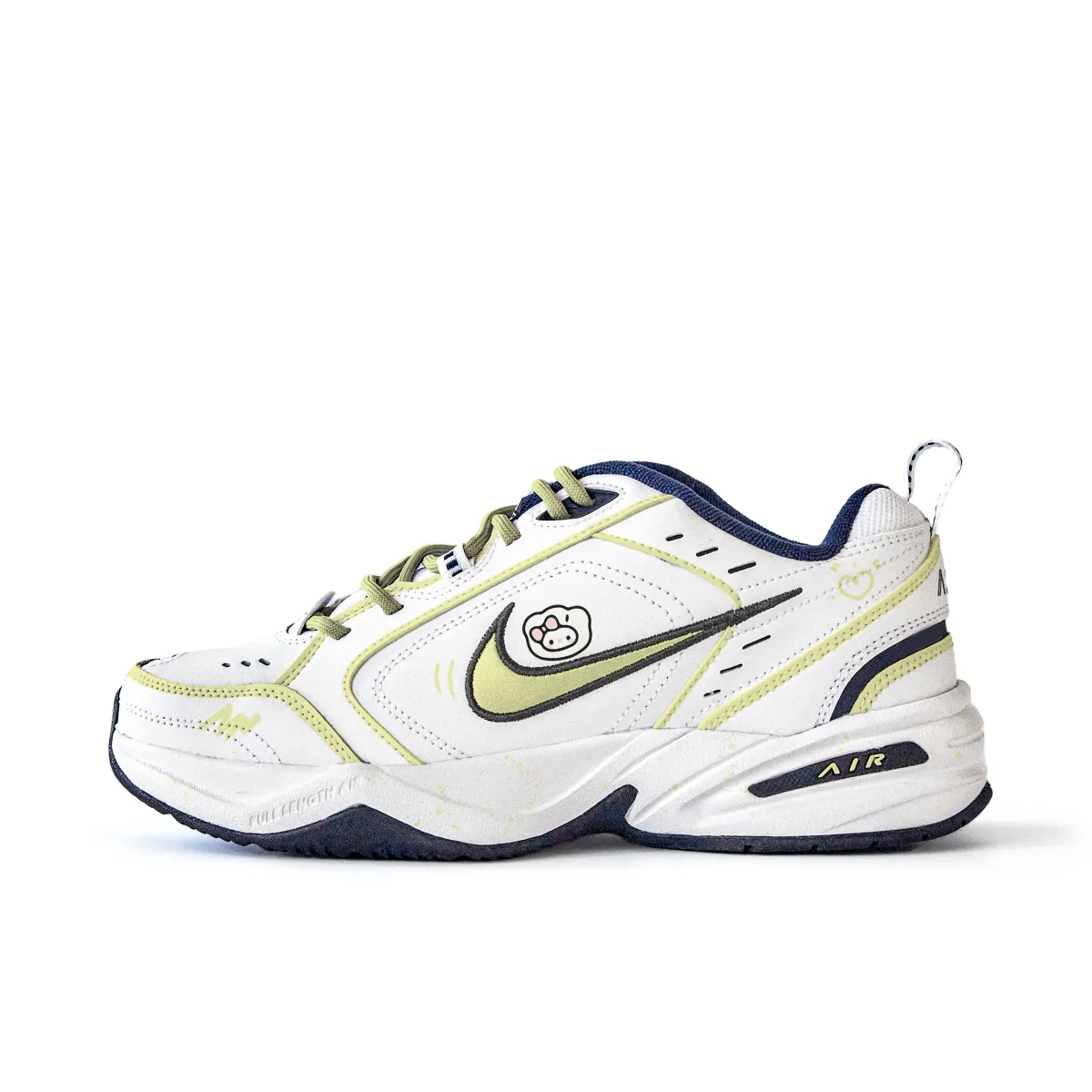 Nike Air Monarch 4 Slip Resistant Abrasion Resistant Low top Chunky Sneakers Unisex White Yellow